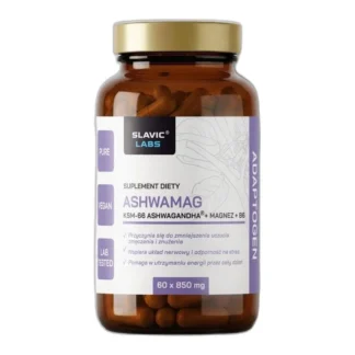AshwaMAG Ashwagandha+Magnez Slavic Labs 60kaps — zdjęcie 1
