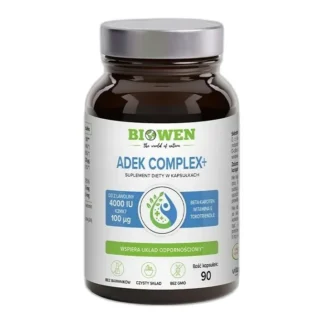 Biowen ADEK COMPLEX Beta-Karoten D3 E K2 w oleju MCT 90 kapsułek — zdjęcie 1