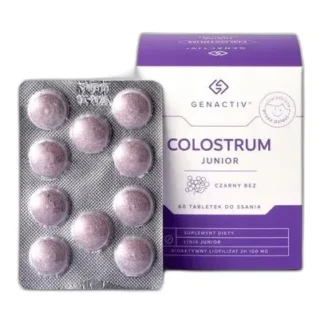 Genactiv Colostrum Junior czarny bez tabletek do ssania dla dzieci 60 — zdjęcie 1