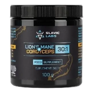 Preparat dietetyczny Slavic Labs proszek Lion's Mane + Cordyceps DER 30:1 100 g — zdjęcie 1