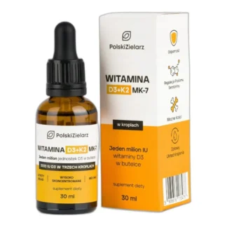 Witamina MK-7 w kroplach 10000 IU z NATTO Polski Zielarz D3+K2 — zdjęcie 1